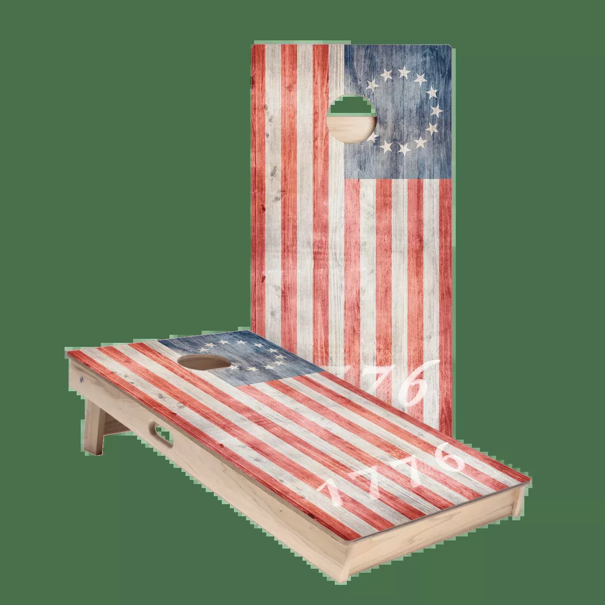 1776 American Flag Star Cornhole Boards