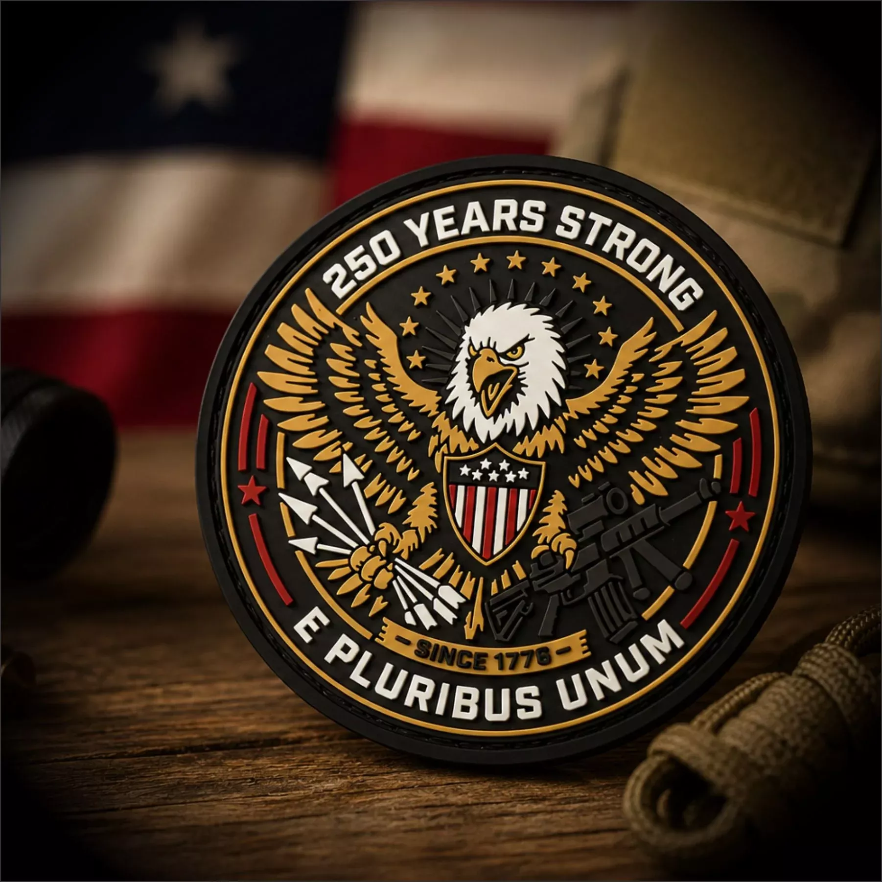 250 Years Strong - Since 1776. -3" PVC Patch