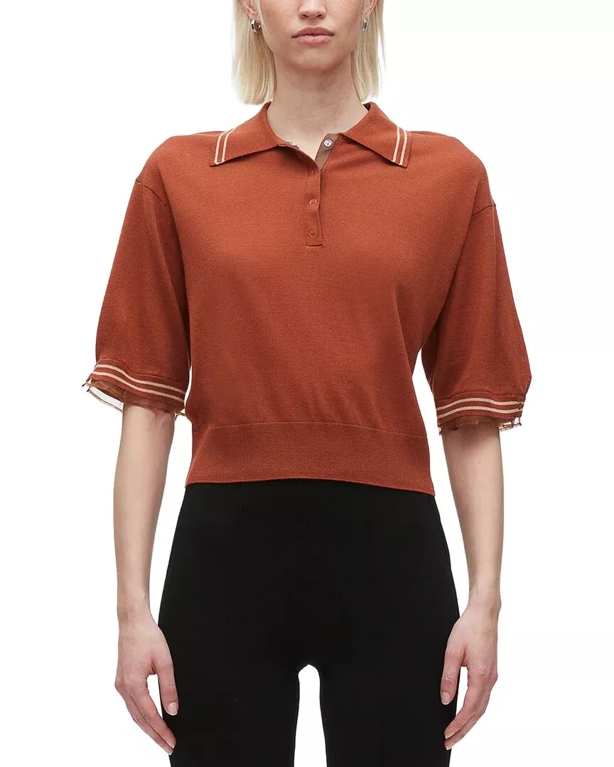 3.1 Phillip Lim Wool Cropped Polo Sweater