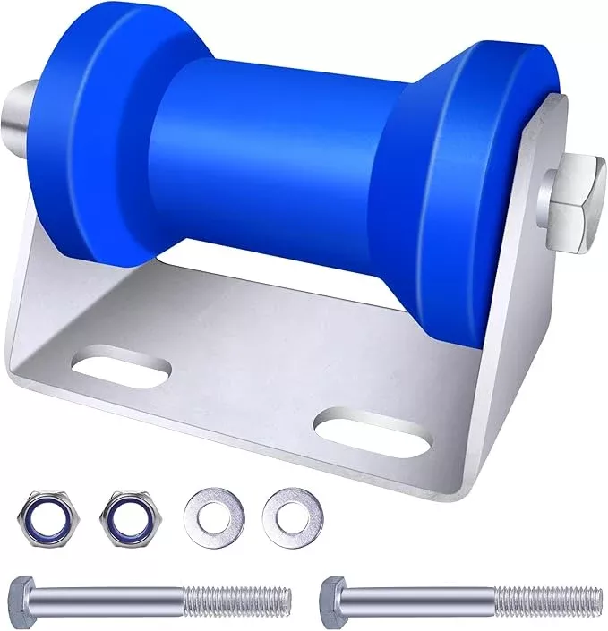 4INCH/5INCH Updated Boat Trailer Rollers with Brackets Blue Keel Roller Assembly Galvanized Steel