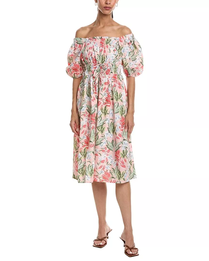 Abbey Puff Sleeve Midi Dress