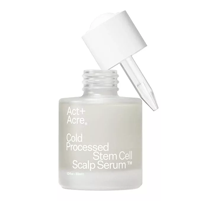Act+Acre Cold Processed Stem Cell Scalp Serum - Promotes Thicker and Fuller-Looking Hair - Soothes and Hydrates the Scalp - Sulphate and Paraben Free - Aloe Vera for Improved Scalp Health - 1 fl oz.