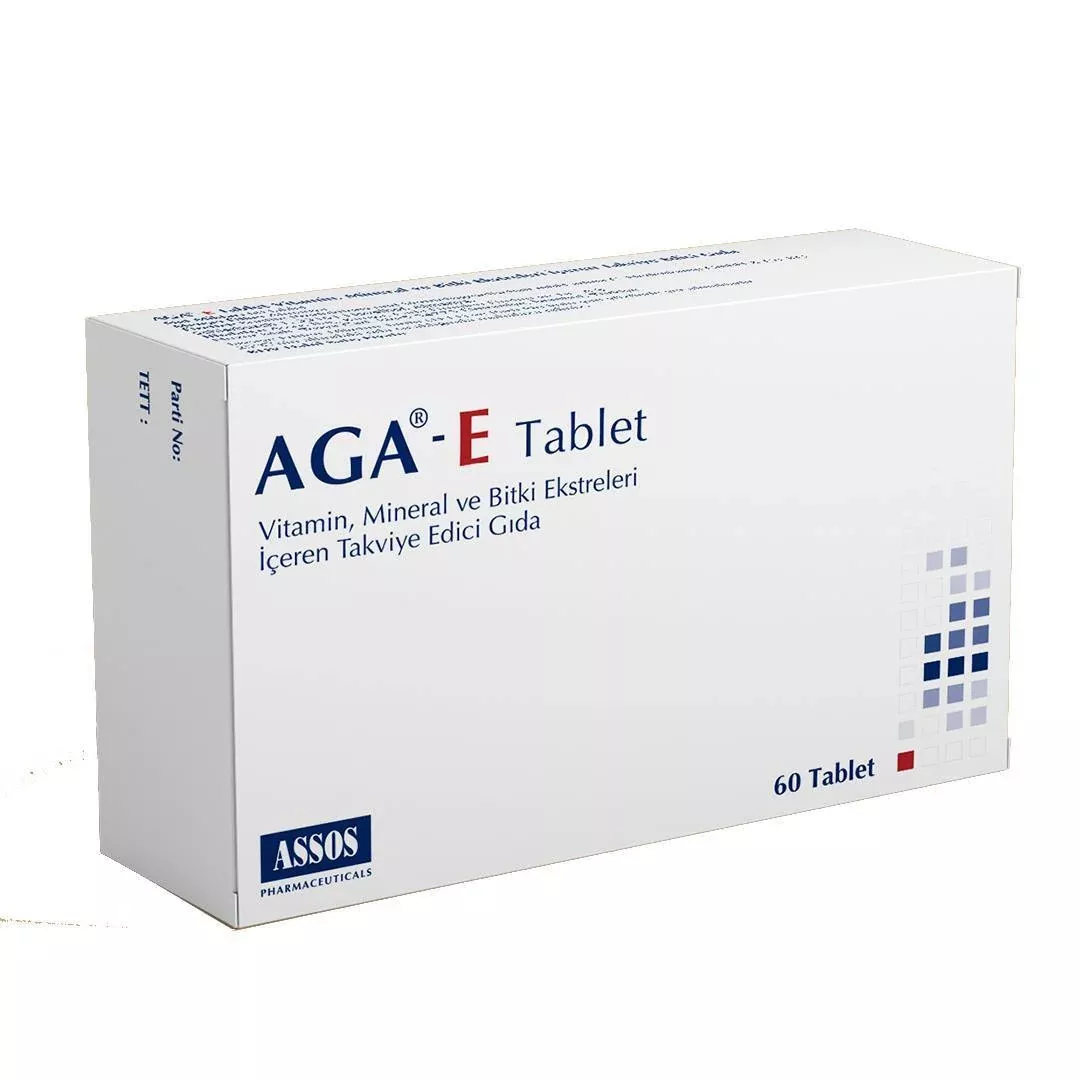 Aga-E Dietary Supplement - 60 Tablets with Saw Palmetto, Biotin, and Zinc