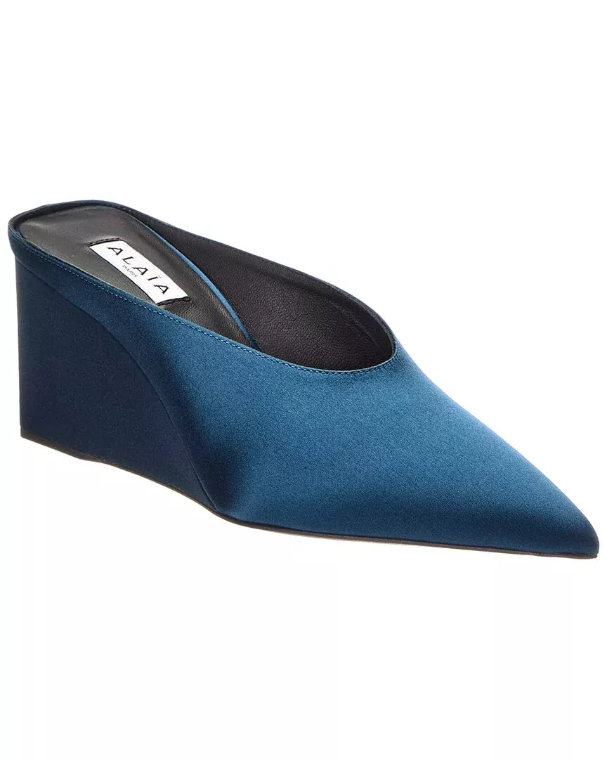 Alaia Cube Silk Wedge Mule