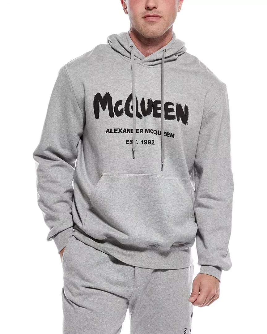 Alexander Mcqueen Jersey Graffiti Print Hoodie