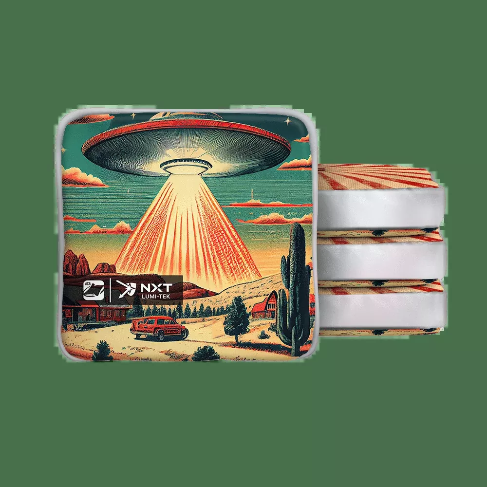 Alien Ambush Orange NXT Lumi-Tek Cornhole Bags