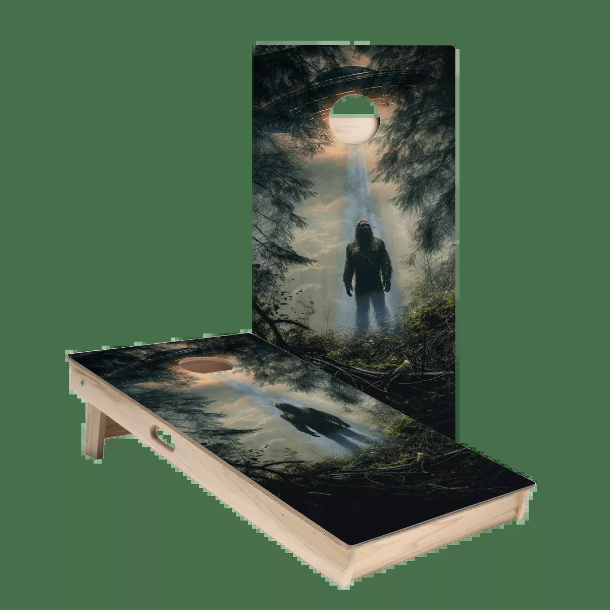 Alien Sasquatch Star Cornhole Boards