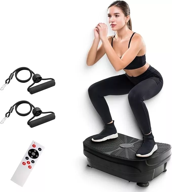 ALSO GO Vibration Plate Exercise Machine, Vibration Platform Machine for Lymphatic Drainage, 9 Preset Auto Mode & 99-Level Board for Weight Loss Shaping, with Resistance Bands, 330lbs Capacity