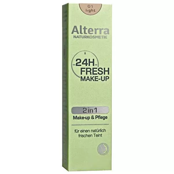 Alterra Vegan Moisturizing Foundation - 24 Hour Hydration, Natural Finish, Dermatologically Tested - 1.01 fl oz
