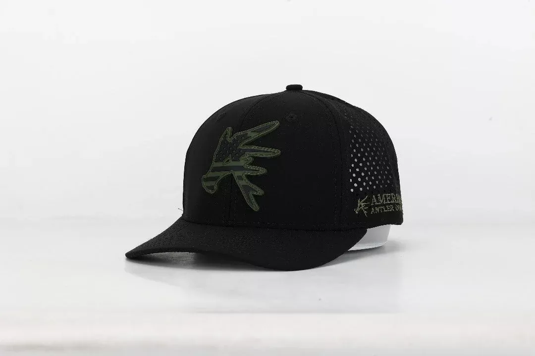 American Antler BLACK Stars and Bars Performance Snapback Hat
