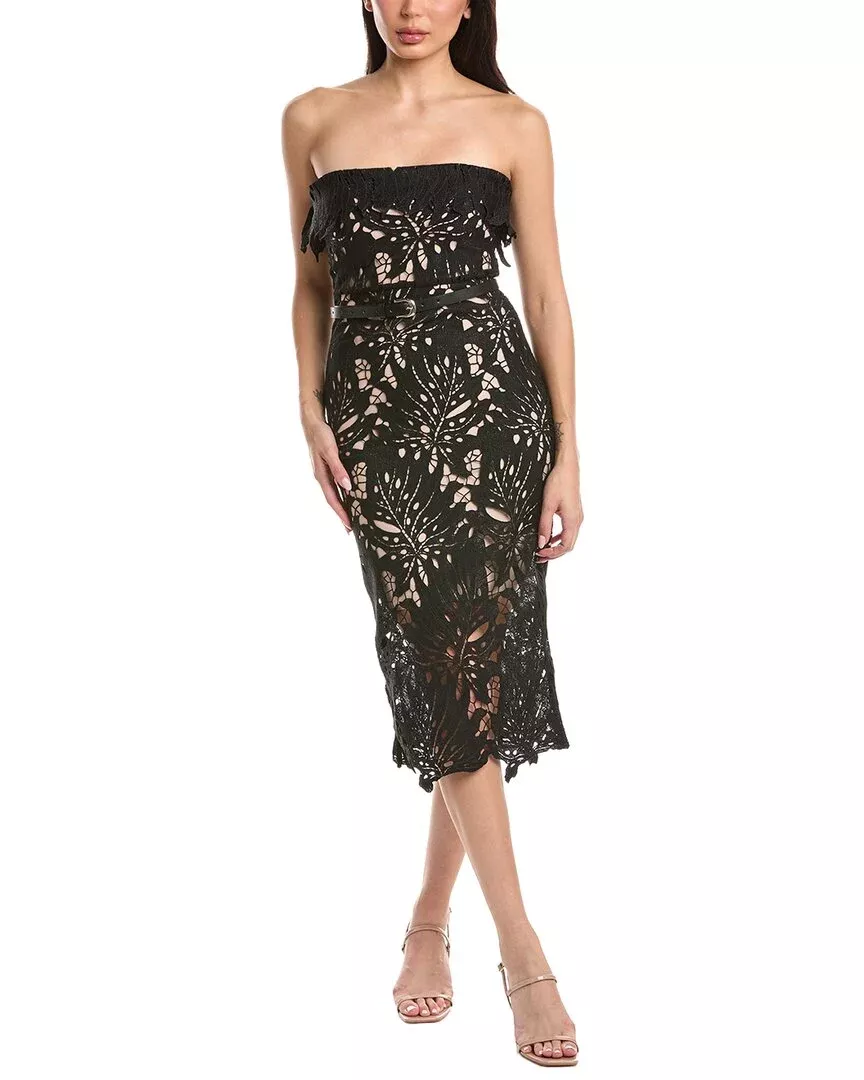 Amina Glam Solid Midi Dress