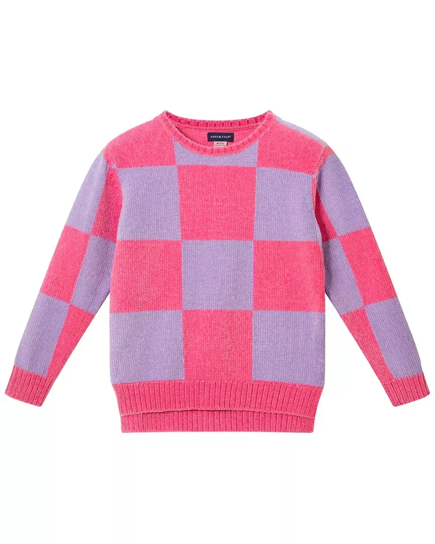 Andy & Evan Checker Split Side Sweater