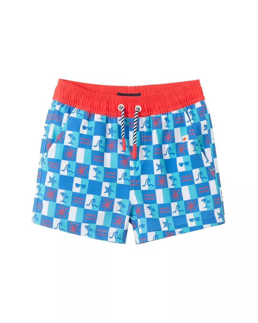 Andy & Evan Checkered Beach Icon Swim Trunk