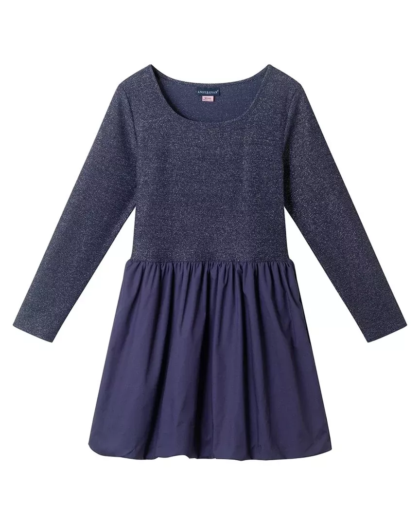 Andy & Evan Rib Jersey Drop-Waist Bubble Dres