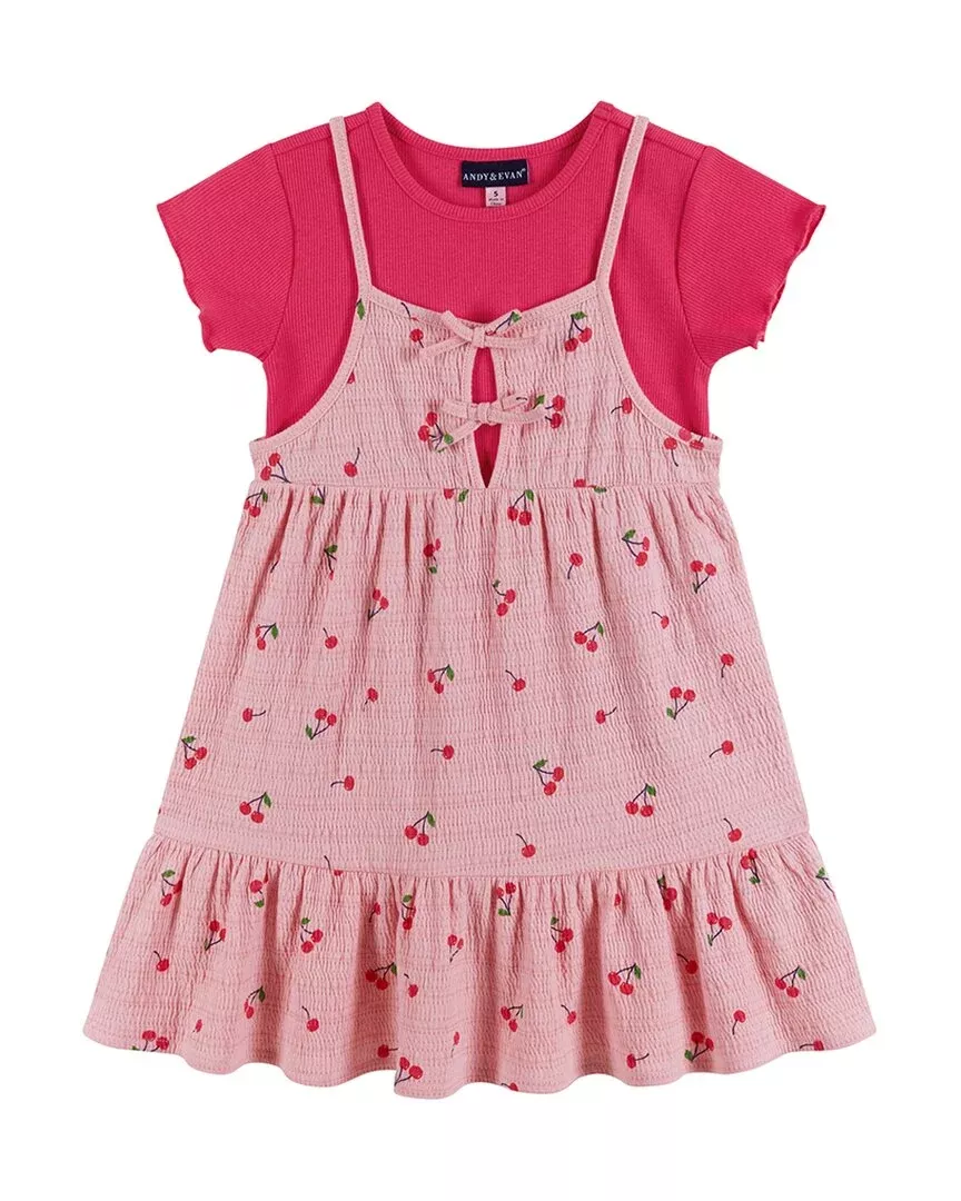 Andy & Evan Ribbed T-Shirt And Dress Set