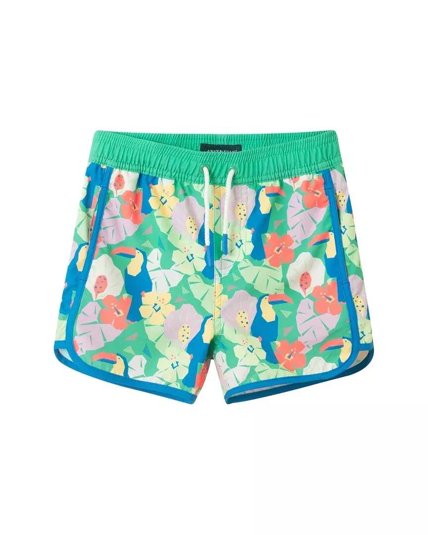 Andy & Evan Toucan Floral Swim Trunk