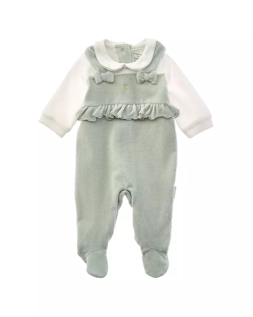 Andywawa Ruffle Velvet Babygrow