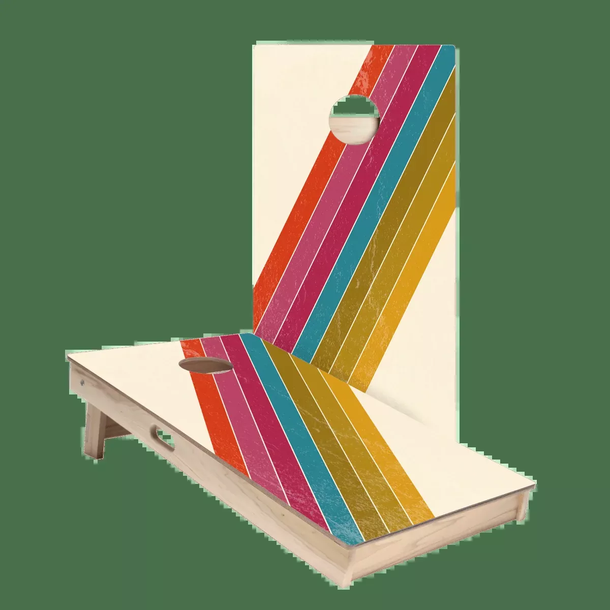 Angled Center Stripes Star Cornhole Boards