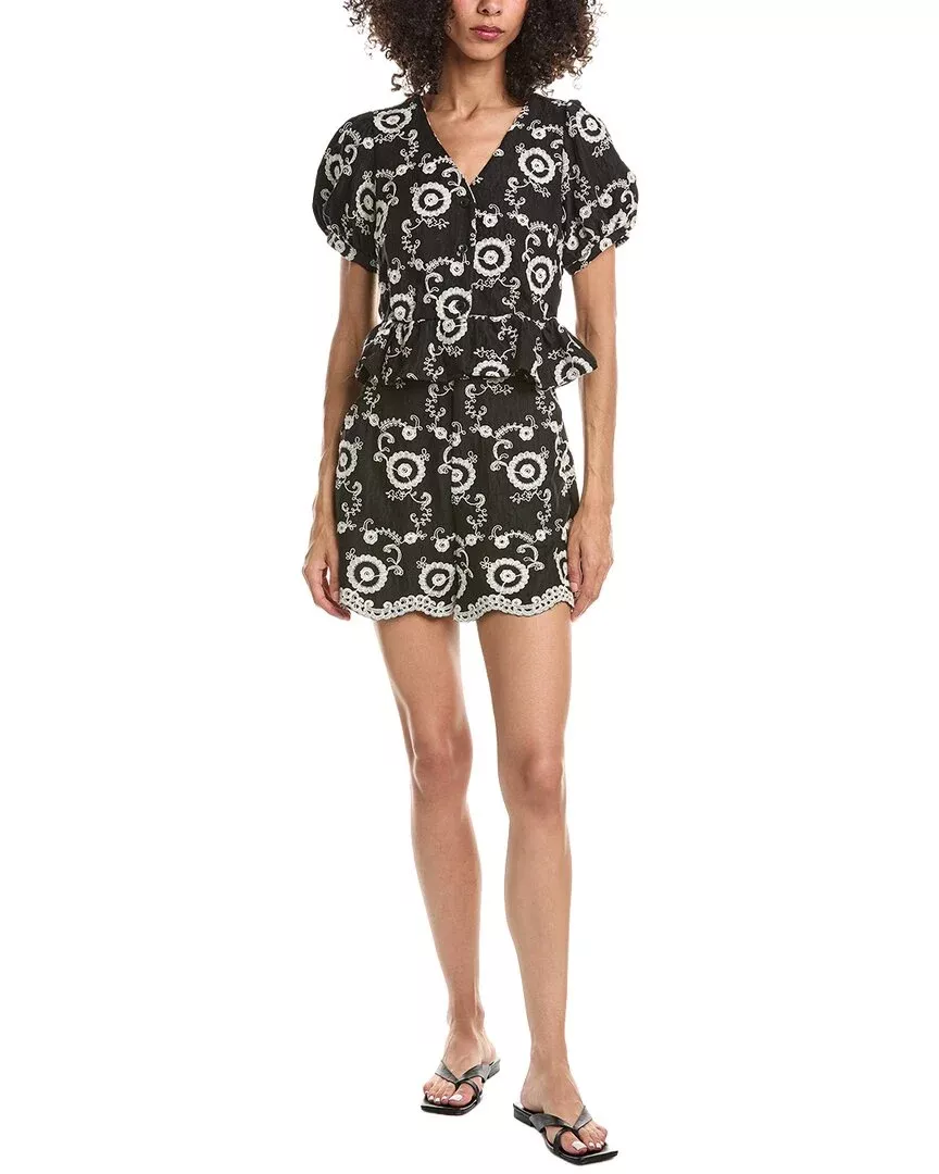 Anna Kay 2Pc Embroidery Top & Short Set