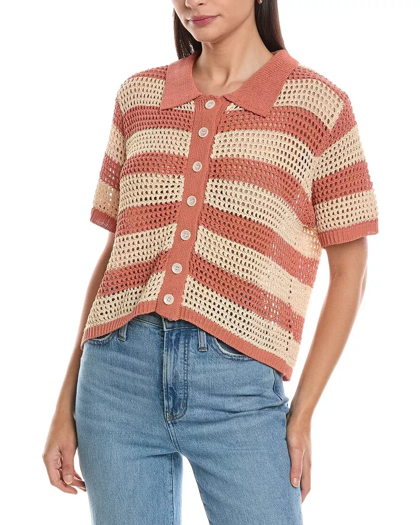 Anna Kay Vito Crochet Polo Sweater