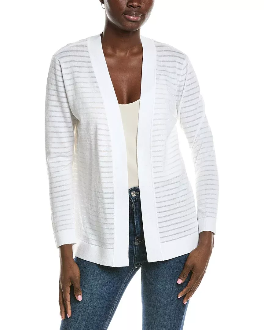 Anne Klein Sheer Stripe Cardigan