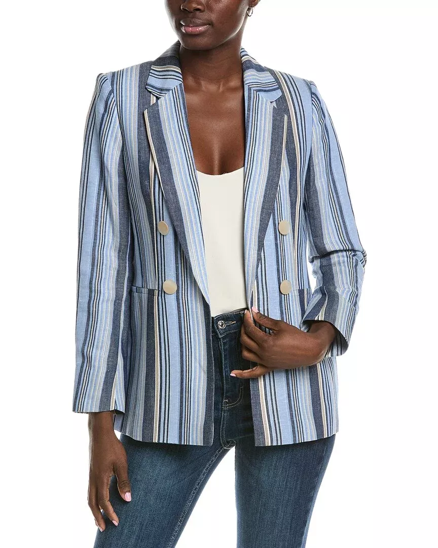 Anne Klein Sleeve Slit Stripe Blazer
