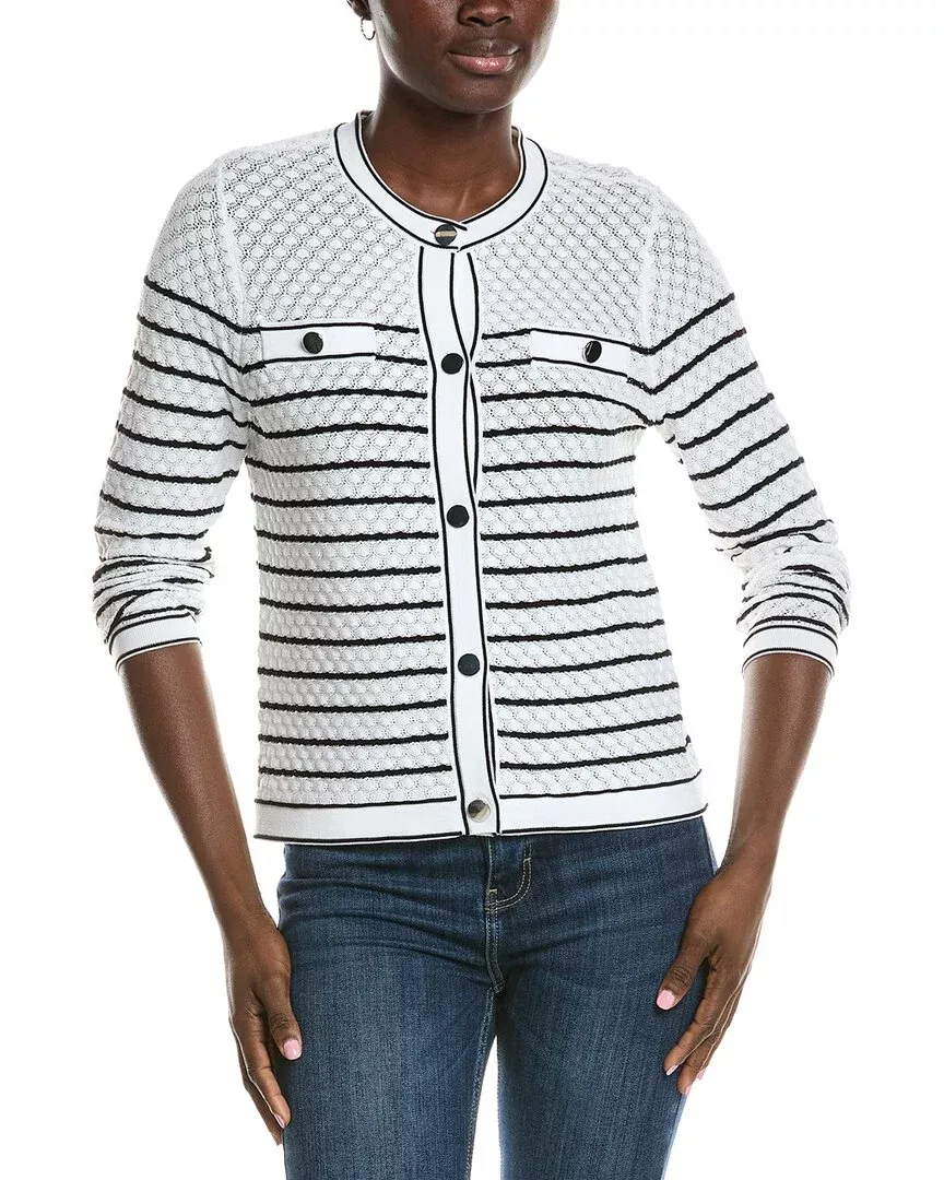 Anne Klein Stitch Stripe Cardigan