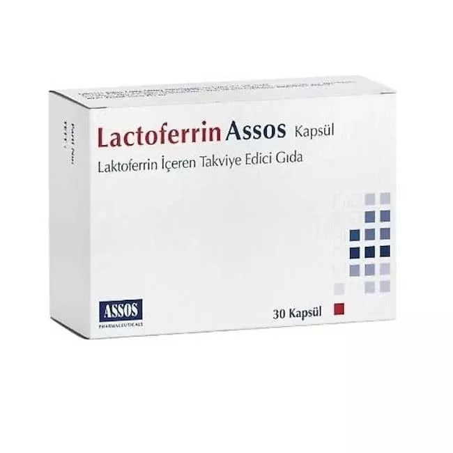 Assos Lactoferrin Supplement - 200mg per Capsule, 30 Capsules - Immune System Support & Overall Wellness
