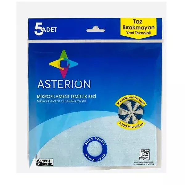 Asterion Microfiber Cleaning Cloth - Highly Absorbent & Durable Blue Cloth for Household & Professional Cleaning
