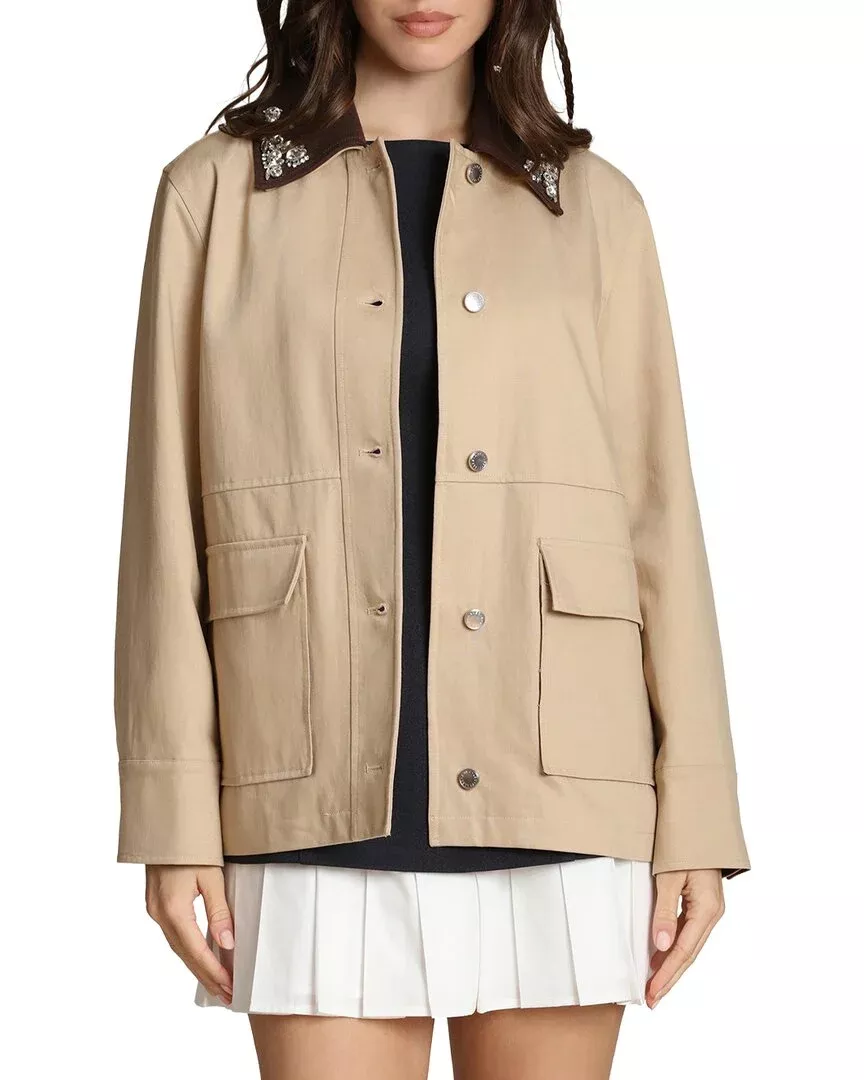 Avec Les Filles Embellished Collar Barn Jacket