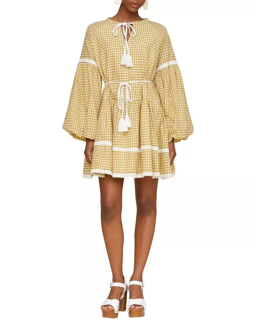 Avec Les Filles Printed Mini Prairie Dress