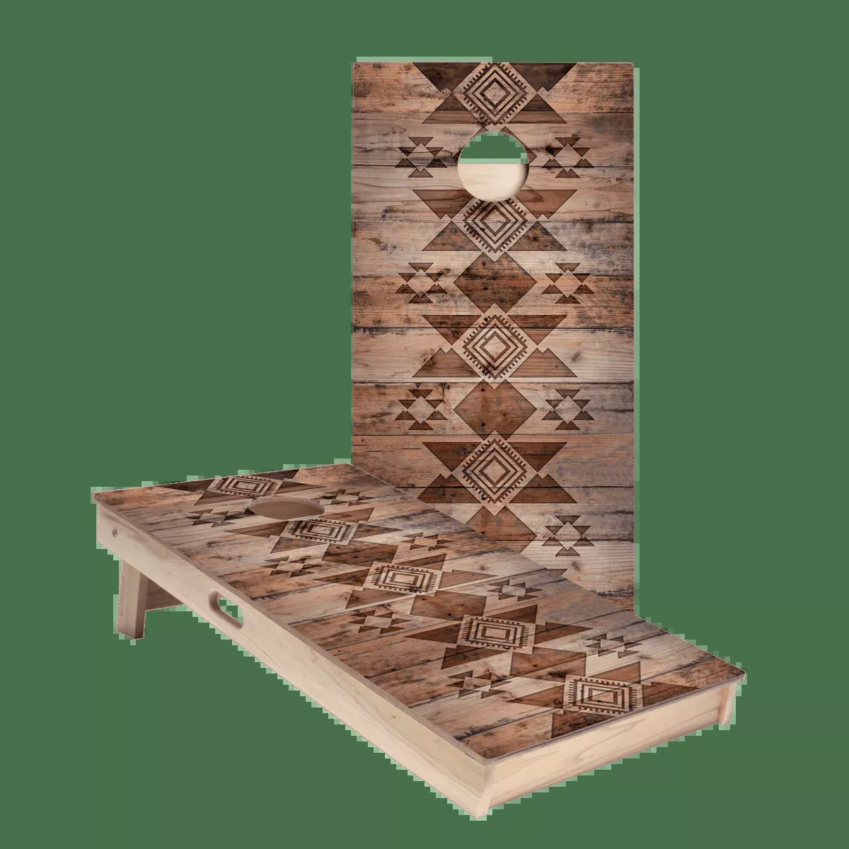 Aztec Wood Star Cornhole Boards