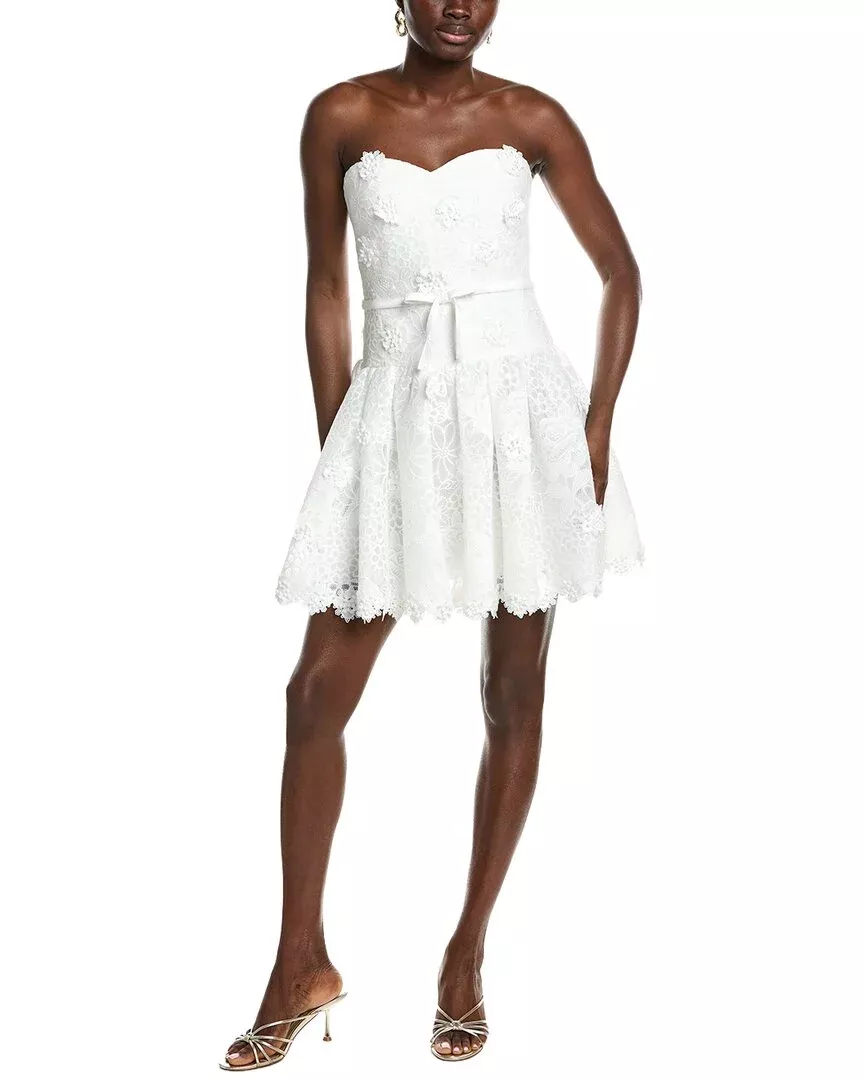 Badgley Mischka Bow Drop Waists Mini Dress