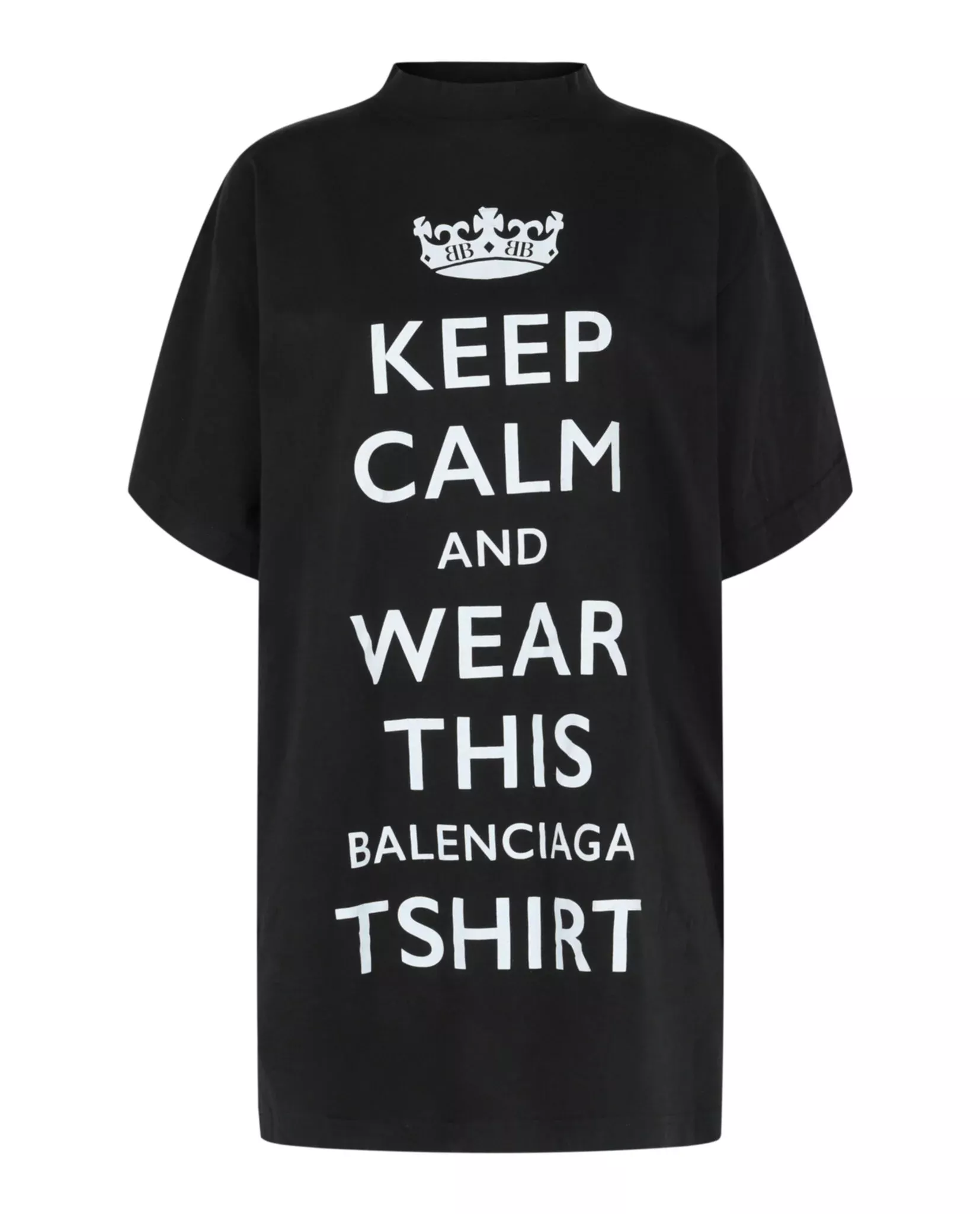 Balenciaga Womens Oversized Keep Calm T-Shirt