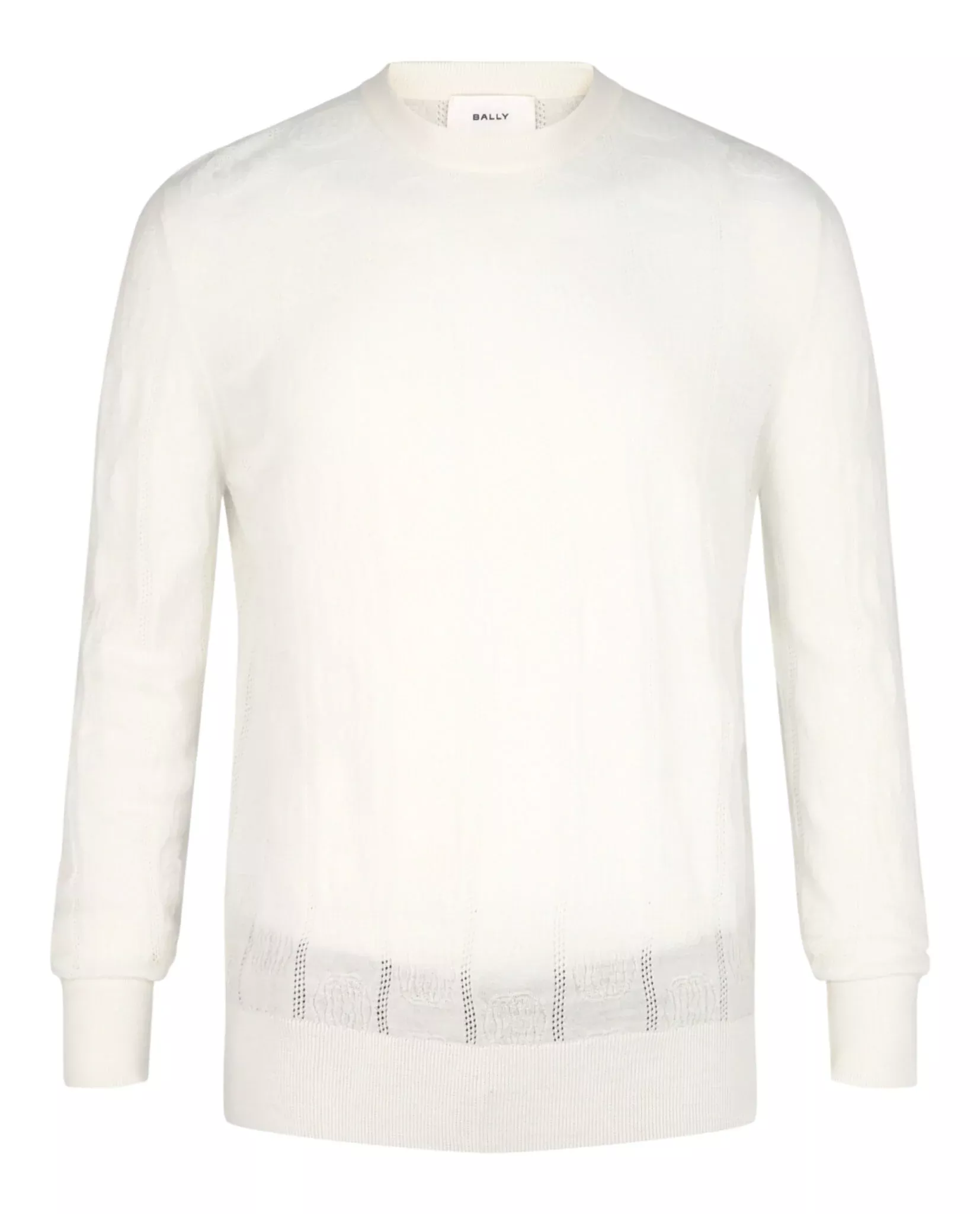 Bally Mens Textured-Knit Crewneck Sweater