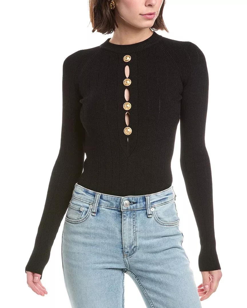 Balmain Buttoned Halter Bodysuit