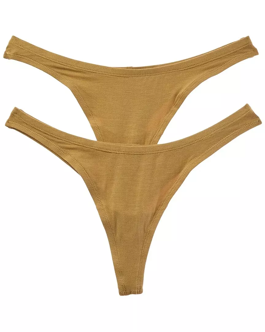 Bamboo Set Of 2 Essential Dipped Thong