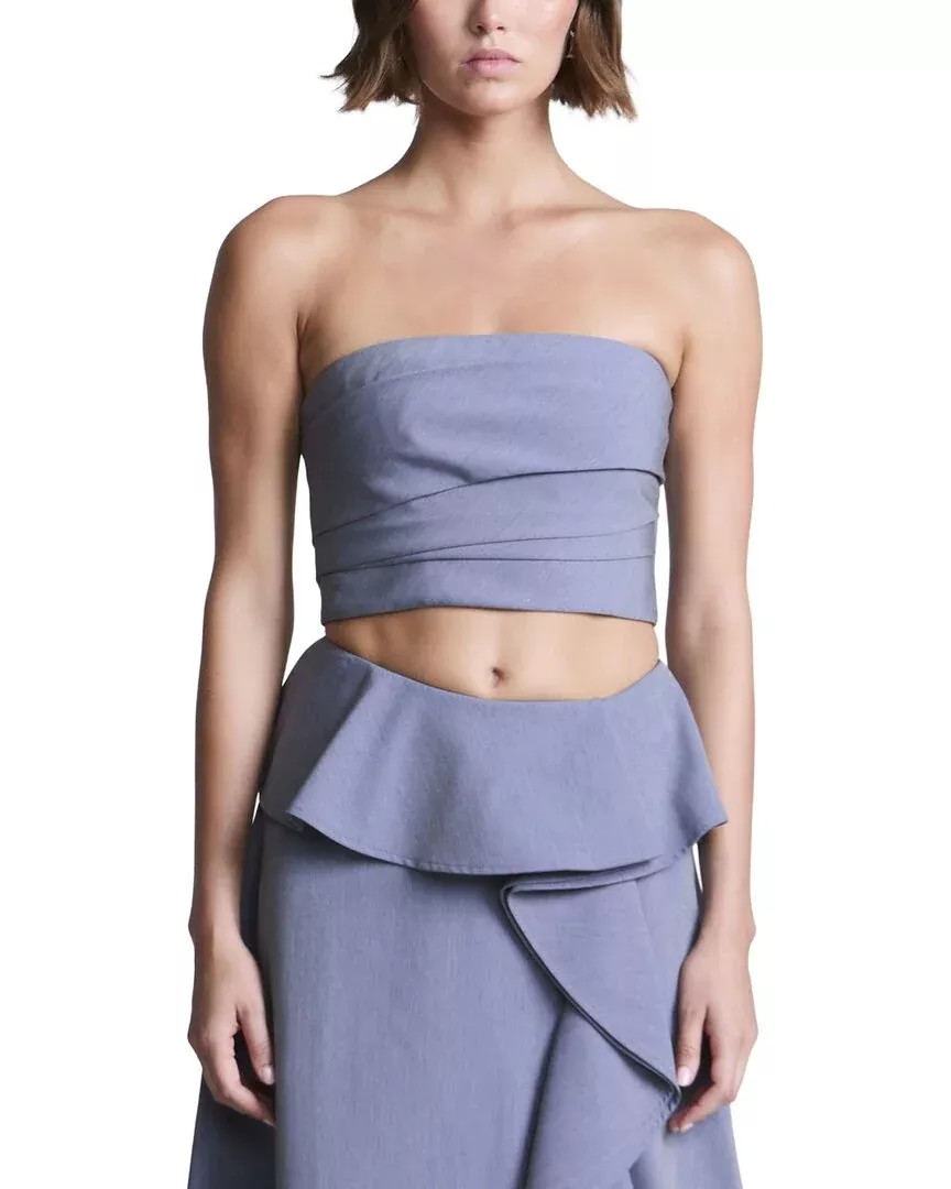 Bcbgmaxazria Solid Suiting Fabric Bustier