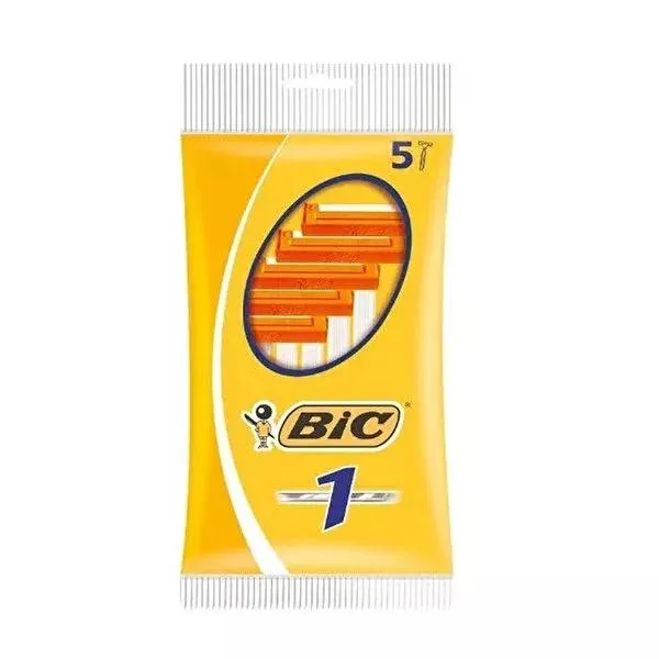 Bic Single Blade Disposable Razors - 5-Pack for Simple, Close Shave & Sensitive Skin - Cheap Razors, Men's Shaving
