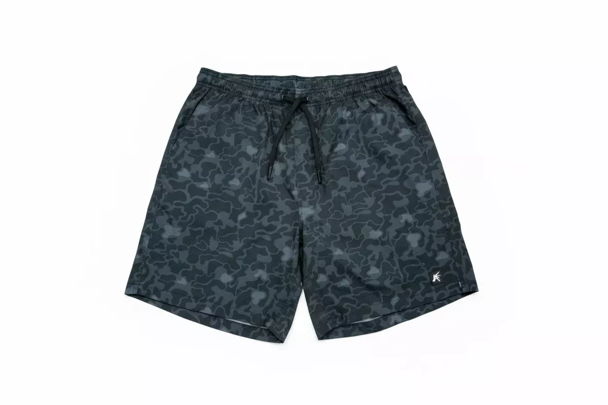 Black Marsh Duck Camo Athletic Short