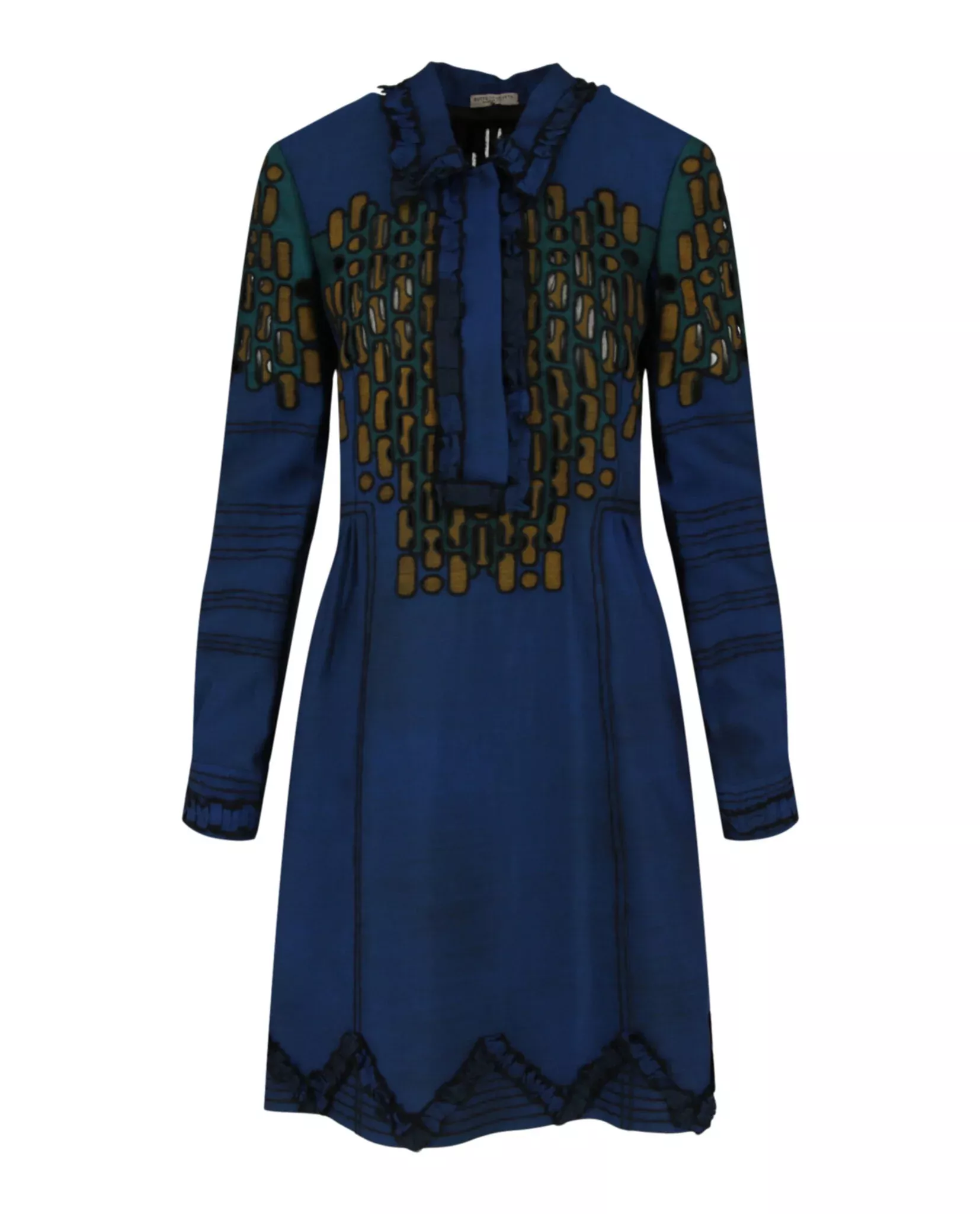 Bottega Veneta Womens Collared Pattern Dress