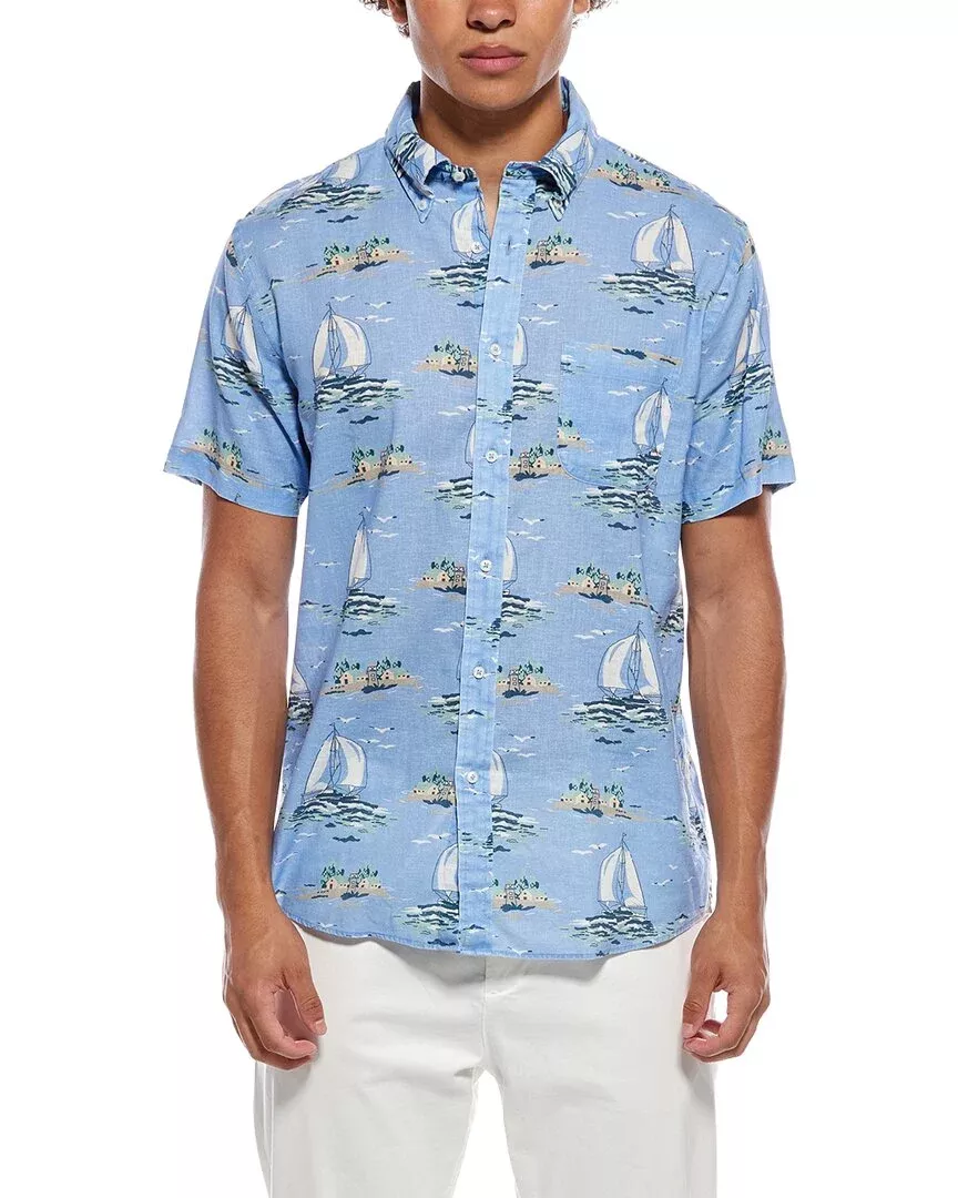 Brooks Brothers Linen-Blend Print Shirt