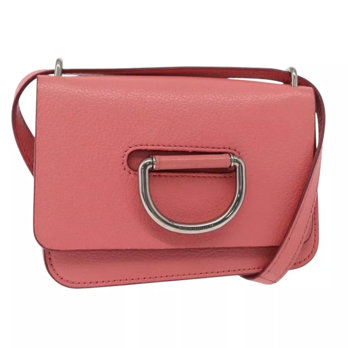 Burberry D-Ring Shoulder Bag Leather Pink Leather Shoulder Bag Bag (Authentic Pre-Loved)