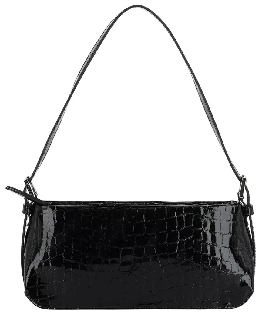 By Far Dulce Croc-Embossed Leather Shoulder Bag