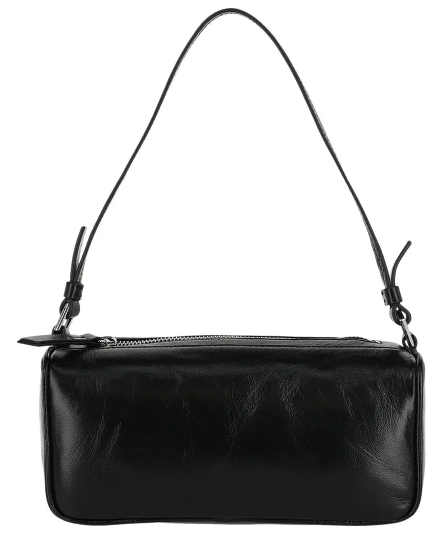 By Far Eva Creased Leather Shoulder Bag