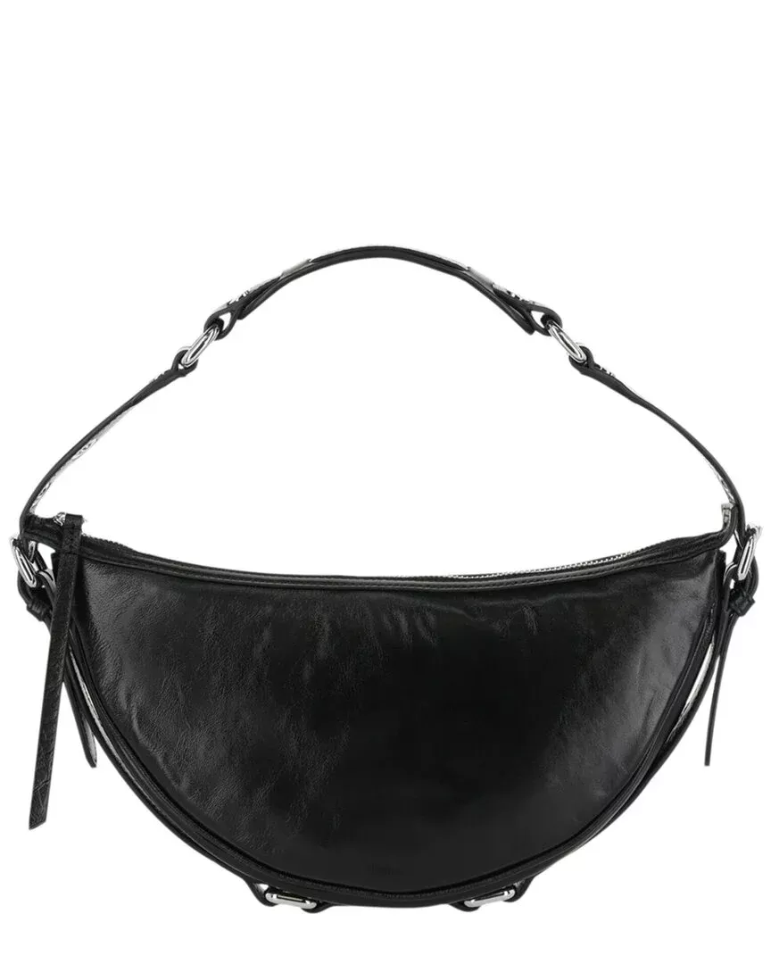 By Far Gib Creased Leather Shoulder Bag