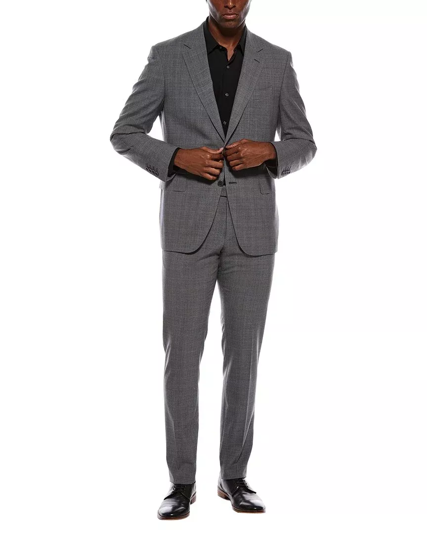 Canali 2Pc Wool Suit With Flat Front Pant