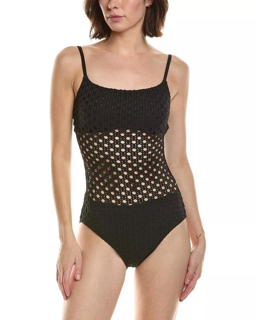 Carmen Marc Valvo Scoop Neck One-Piece