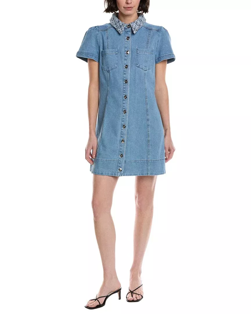 Cece Collared Button-Down Mini Swing Dress