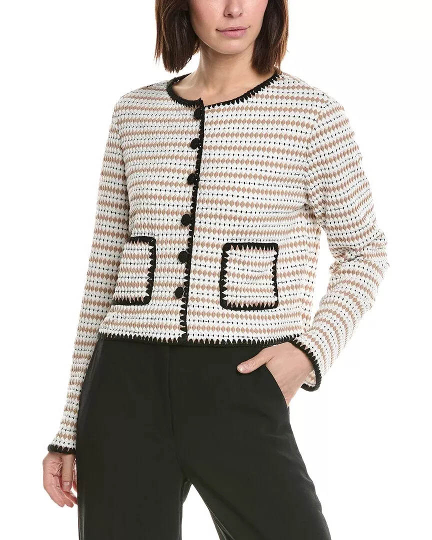 Cece Crochet Detailed Knit Cardigan